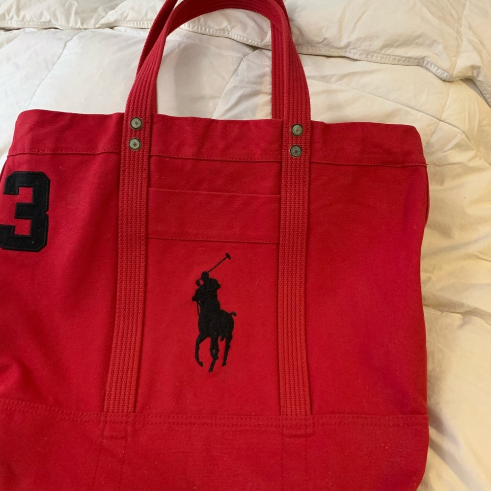 POLO Red Over The Shoulder Canvas Tote